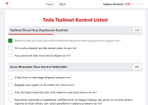 Tesla Teslimat Kontrol Listesi